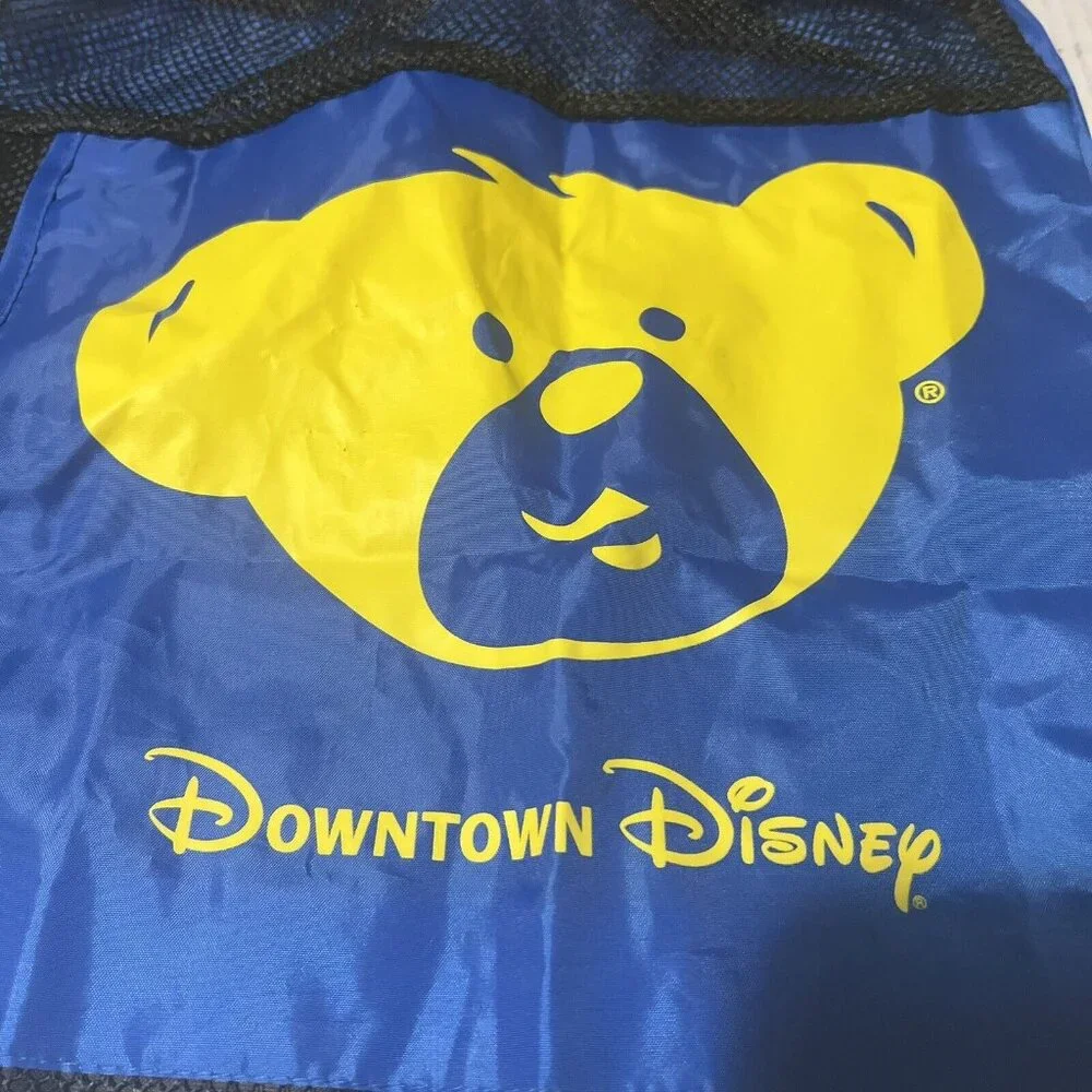 Downtown Disney X Build A Bear Blue Drawstring Bag Backpack Rare Collectible